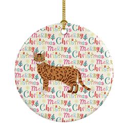 2.8 x 2.8 in. Unisex Cheetoh No.1 Cat Christmas Ceramic Ornament