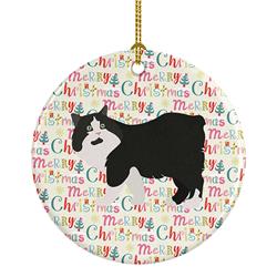 2.8 x 2.8 in. Unisex Cymric Cat Christmas Ceramic Ornament