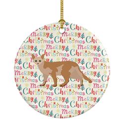 2.8 x 2.8 in. Unisex Devon Rex No.3 Cat Christmas Ceramic Ornament