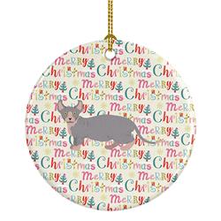 2.8 x 2.8 in. Unisex Dwelf No.4 Cat Christmas Ceramic Ornament