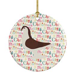 2.8 x 2.8 in. Unisex Large Pigeon Christmas Ceramic Ornament