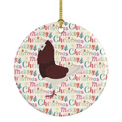 2.8 x 2.8 in. Unisex Capuchin Red Pigeon Christmas Ceramic Ornament