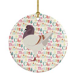 2.8 x 2.8 in. Unisex German Modena Pigeon Christmas Ceramic Ornament