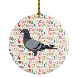 2.8 x 2.8 in. Unisex Racing Pigeon Christmas Ceramic Ornament