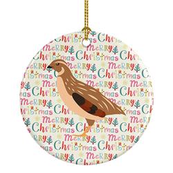 2.8 x 2.8 in. Unisex Golden Phoenix Quail Christmas Ceramic Ornament