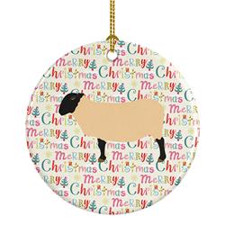 2.8 x 2.8 in. Unisex Suffolk Sheep Christmas Ceramic Ornament