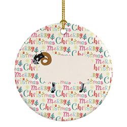 2.8 x 2.8 in. Unisex Scottish Blackface Sheep Christmas Ceramic Ornament