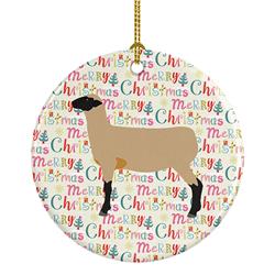 2.8 x 2.8 in. Unisex Hampshire Down Sheep Christmas Ceramic Ornament