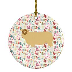 2.8 x 2.8 in. Unisex Horned Dorset Sheep Christmas Ceramic Ornament