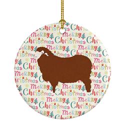 2.8 x 2.8 in. Unisex Merino Sheep Christmas Ceramic Ornament