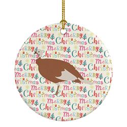 2.8 x 2.8 in. Unisex Jersey Buff Turkey Hen Christmas Ceramic Ornament