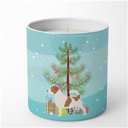 3.75 x 3.25 in. Unisex Jack Russell Terrier Merry Christmas Tree 10 oz Decorative Soy Candle