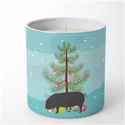 BB9298CDL 3.75 x 3.25 in. Unisex Devon Large Black Pig Christmas 10 oz Decorative Soy Candle, Teal