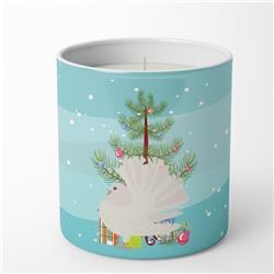 3.75 x 3.25 in. Unisex Silver Fantail Pigeon Christmas 10 oz Decorative Soy Candle, Teal