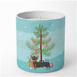 3.75 x 3.25 in. Unisex Black & Tan Chiweenie Christmas Tree 10 oz Decorative Soy Candle