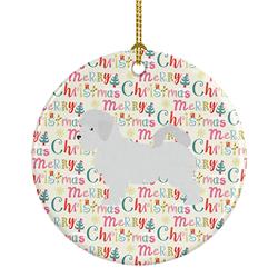 2.8 x 2.8 in. Unisex Maltese Merry Christmas Ceramic Ornament, Multi Color
