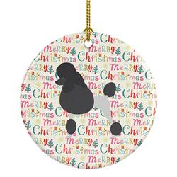 2.8 x 2.8 in. Unisex Poodle Merry Christmas Ceramic Ornament, Multi Color