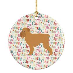 2.8 x 2.8 in. Unisex Brussels Griffon Merry Christmas Ceramic Ornament, Multi Color