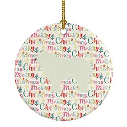 2.8 x 2.8 in. Unisex Komondor Merry Christmas Ceramic Ornament, Multi Color