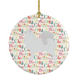 2.8 x 2.8 in. Unisex Samoyed Merry Christmas Ceramic Ornament, Multi Color