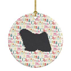 2.8 x 2.8 in. Unisex Puli Merry Christmas Ceramic Ornament, Multi Color