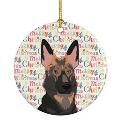 2.8 x 2.8 in. Unisex German Shepherd Puppy Christmas Ceramic Ornament