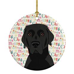 2.8 x 2.8 in. Unisex Labrador Retriever Black No.2 Christmas Ceramic Ornament
