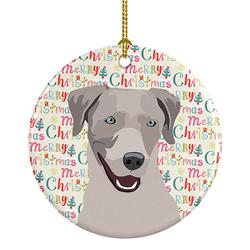 2.8 x 2.8 in. Unisex Labrador Retriever Gray Christmas Ceramic Ornament
