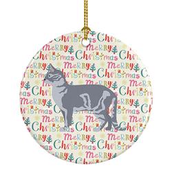 2.8 x 2.8 in. Unisex Australian Mist No.2 Cat Christmas Ceramic Ornament