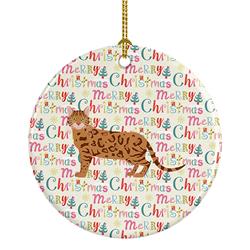 2.8 x 2.8 in. Unisex Bengal No.2 Cat Christmas Ceramic Ornament
