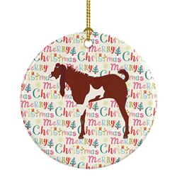 2.8 x 2.8 in. Unisex Jamnapari Goat Christmas Ceramic Ornament