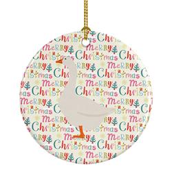 2.8 x 2.8 in. Unisex Embden Goose Christmas Ceramic Ornament