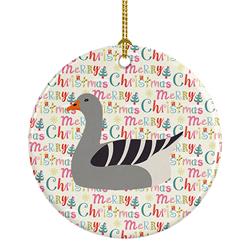 2.8 x 2.8 in. Unisex Pilgrim Goose Christmas Ceramic Ornament