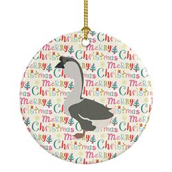 2.8 x 2.8 in. Unisex African Goose Christmas Ceramic Ornament