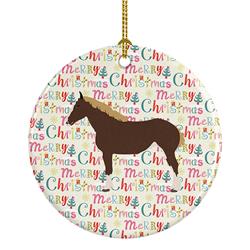 2.8 x 2.8 in. Unisex Percheron Horse Christmas Ceramic Ornament