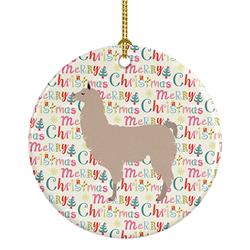 2.8 x 2.8 in. Unisex Llama Christmas Ceramic Ornament