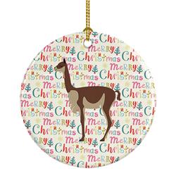 2.8 x 2.8 in. Unisex Vicugna or Vicuna Christmas Ceramic Ornament