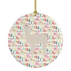 2.8 x 2.8 in. Unisex Alpaca Christmas Ceramic Ornament