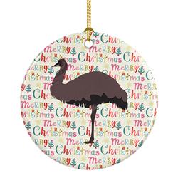 2.8 x 2.8 in. Unisex Emu Christmas Ceramic Ornament