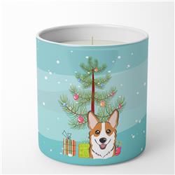 BB1626CDL 3.75 x 3.25 in. Unisex Christmas Tree & Red Corgi 10 oz Decorative Soy Candle