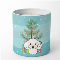 BB1629CDL 3.75 x 3.25 in. Unisex Christmas Tree & White Poodle 10 oz Decorative Soy Candle