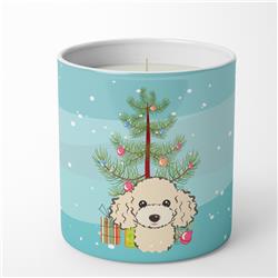 3.75 x 3.25 in. Unisex Christmas Tree & Buff Poodle 10 oz Decorative Soy Candle