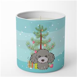 3.75 x 3.25 in. Unisex Christmas Tree & Silver Gray Poodle 10 oz Decorative Soy Candle