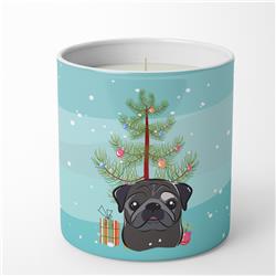 3.75 x 3.25 in. Unisex Christmas Tree & Black Pug 10 oz Decorative Soy Candle