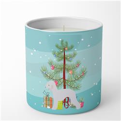 3.75 x 3.25 in. Unisex Bedlington Terrier Merry Christmas Tree 10 oz Decorative Soy Candle