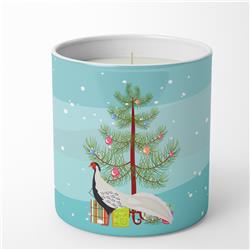 3.75 x 3.25 in. Unisex Silver Pheasant Christmas 10 oz Decorative Soy Candle, Teal