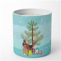 3.75 x 3.25 in. Unisex Ring-necked Common Pheasant Christmas 10 oz Decorative Soy Candle, Teal