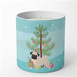 3.75 x 3.25 in. Unisex Pug Christmas Tree 10 oz Decorative Soy Candle
