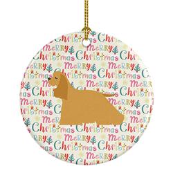 2.8 x 2.8 in. Unisex Cocker Spaniel Merry Christmas Ceramic Ornament, Multi Color