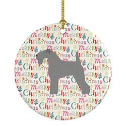 2.8 x 2.8 in. Unisex Kerry Blue Terrier Merry Christmas Ceramic Ornament, Multi Color